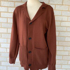 AIYINO FASHION BROWN BUTTON DOWN CARDIGAN SWEATER FRONT POCKETS SIZE S  NEW